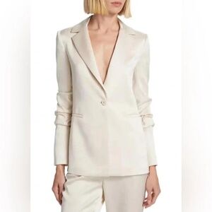 Alice and Olivia Pailey  Champagne satin jacket sz 12  $495